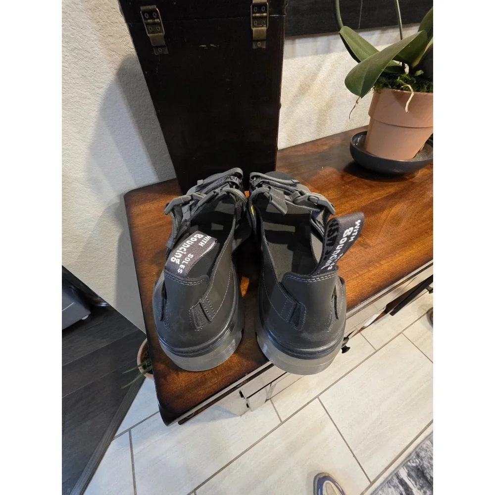 Dr Martens Pearson Webbing‎ Sandals Black Mens Size 14 Lug Sole Chunky Strappy